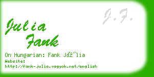 julia fank business card